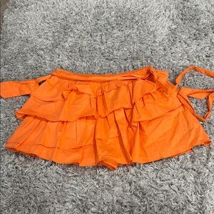 Orange Ruffled Skirt w tie